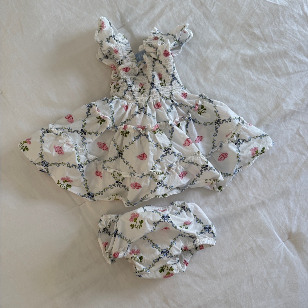 Hillhouse Baby Ellie Nap Dress: Butterfly Trellis